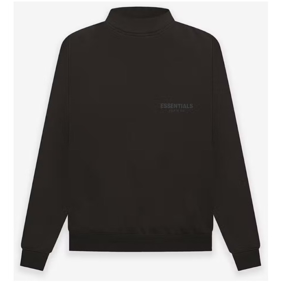 Essentials Tops - Essentials Fear of God Black Mock Neck Sweatshirt Size Medium